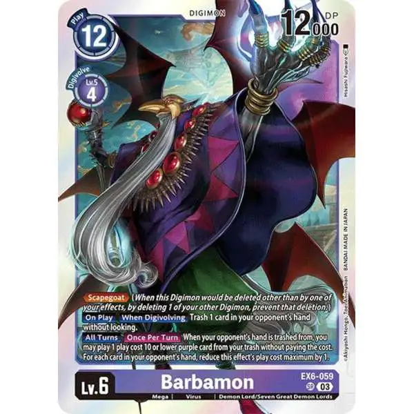 Digimon Trading Card Game Infernal Ascension Super Rare Barbamon EX6-059