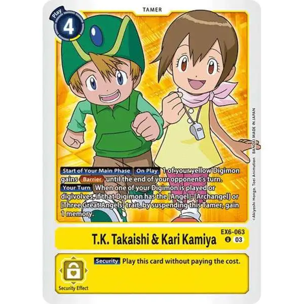 Digimon Trading Card Game Infernal Ascension Uncommon T.K. Takaishi &amp; Kari Kamiya EX6-063