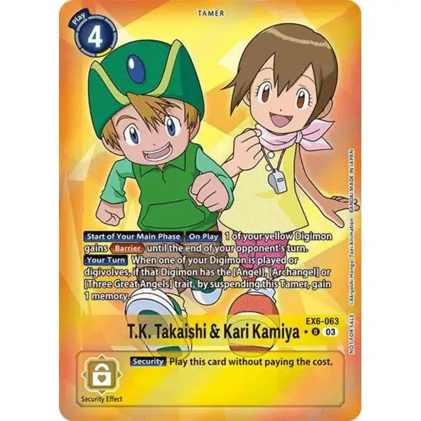 Digimon Trading Card Game Infernal Ascension Uncommon T.K. Takaishi &amp; Kari Kamiya EX6-063 [Box Promo]
