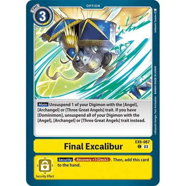 Digimon Trading Card Game Infernal Ascension Common Final Excalibur EX6-067