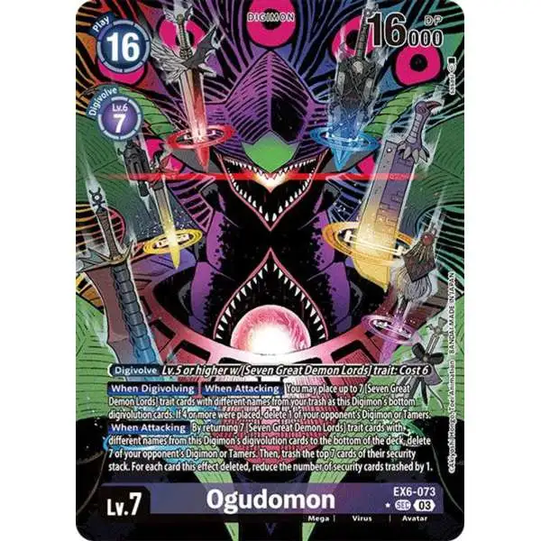 Digimon Trading Card Game Infernal Ascension Secret Rare Ogudomon EX6-073 [Alternate Art]