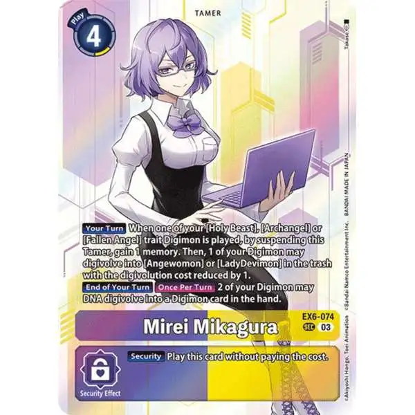Digimon Trading Card Game Infernal Ascension Secret Rare Mirei Mikagura EX6-074