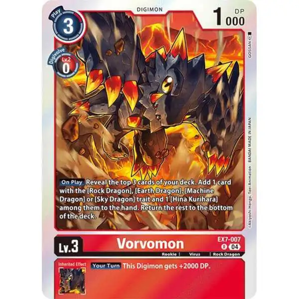 Digimon Trading Card Game Liberator Rare Vorvomon EX7-007