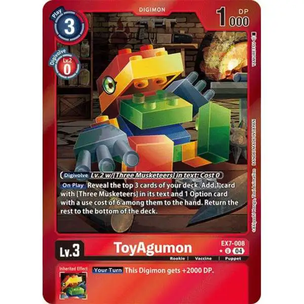 Digimon Trading Card Game Liberator Uncommon FOIL ToyAgumon EX7-008