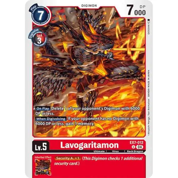 Digimon Trading Card Game Liberator Uncommon Lavogaritamon EX7-012