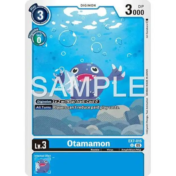 Trading Card Game Advanced Booster Digimon Generation Uncommon Otamamon EX7-015 [Reprint]