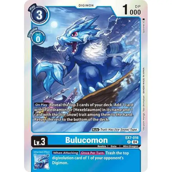 Digimon Trading Card Game Liberator Rare Bulucomon EX7-016