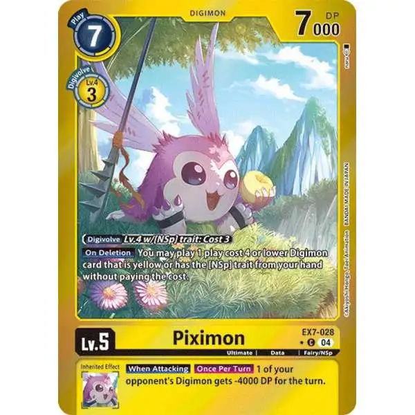 Digimon Trading Card Game Liberator Common FOIL Piximon EX7-028