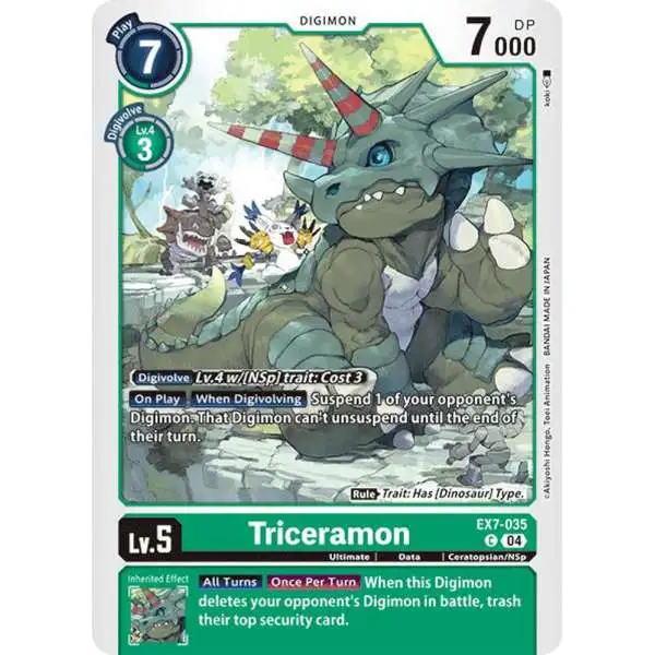Digimon Trading Card Game Liberator Common Triceramon EX7-035