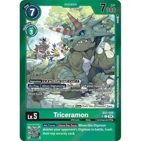 Digimon Trading Card Game Liberator Common Foil Triceramon EX7-035