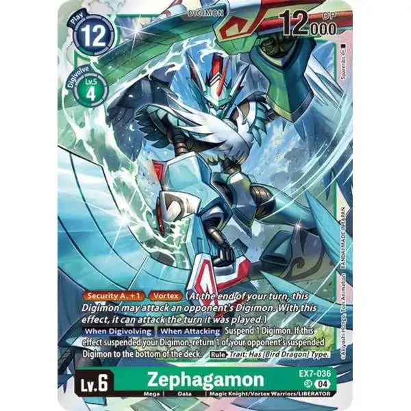 Digimon Trading Card Game Liberator Super Rare Zephagamon EX7-036