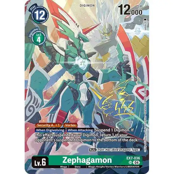 Digimon Trading Card Game World Convergence Super Rare Zephagamon EX7-036 [Rare Pull]