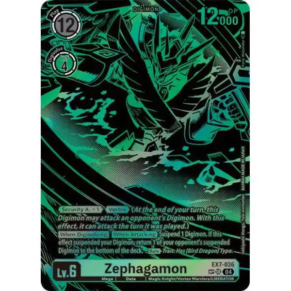 Digimon Trading Card Game Liberator Super Rare Zephagamon EX7-036 [Textured]