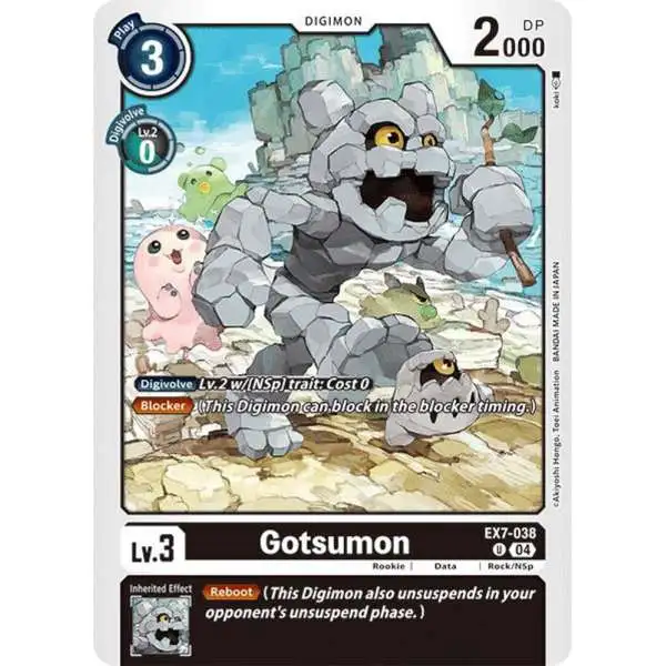 Digimon Trading Card Game Liberator Uncommon Gotsumon EX7-038