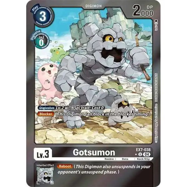 Digimon Trading Card Game Liberator Uncommon FOIL Gotsumon EX7-038