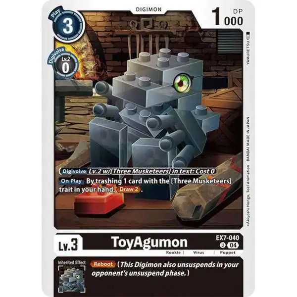 Digimon Trading Card Game Liberator Uncommon ToyAgumon EX7-040