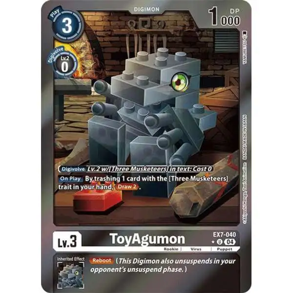 Digimon Trading Card Game Liberator Uncommon FOIL ToyAgumon EX7-040