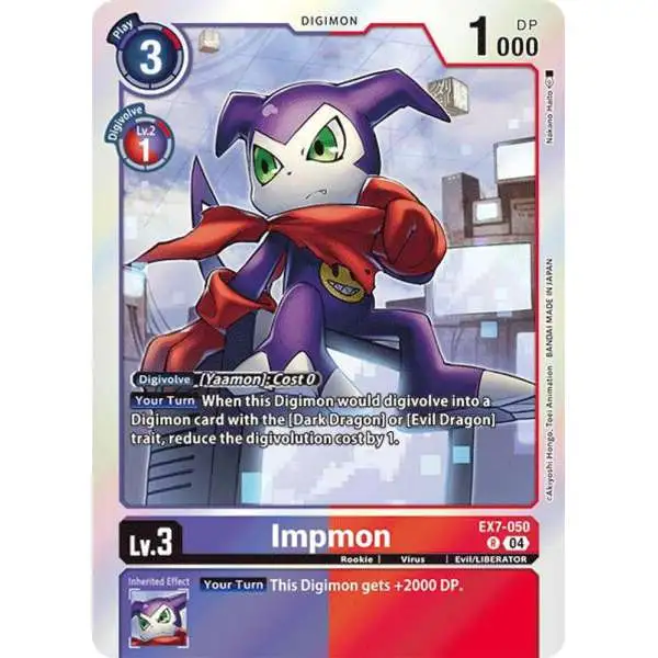 Digimon Trading Card Game Liberator Rare Impmon EX7-050