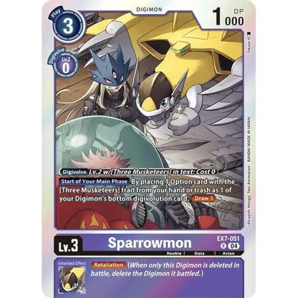 Digimon Trading Card Game Liberator Rare Sparrowmon EX7-051