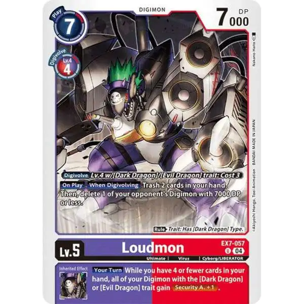 Digimon Trading Card Game Liberator Uncommon Loudmon EX7-057