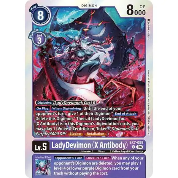 Digimon Trading Card Game Liberator Rare LadyDevimon (X Antibody) EX7-058