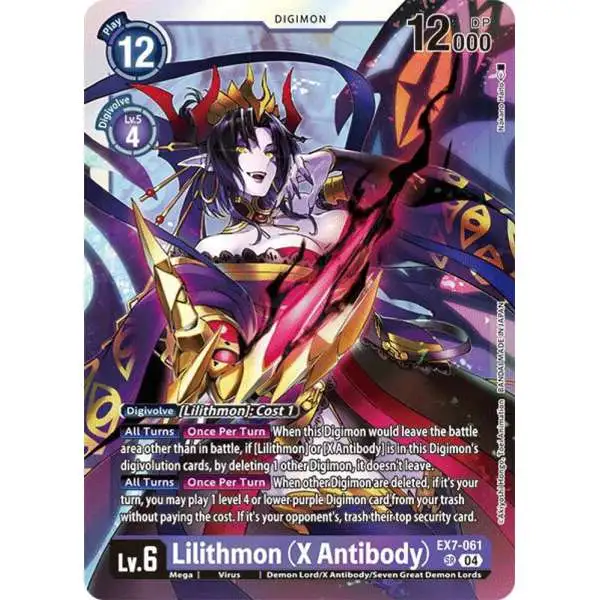 Digimon Trading Card Game Liberator Super Rare Lilithmon (X Antibody) EX7-061