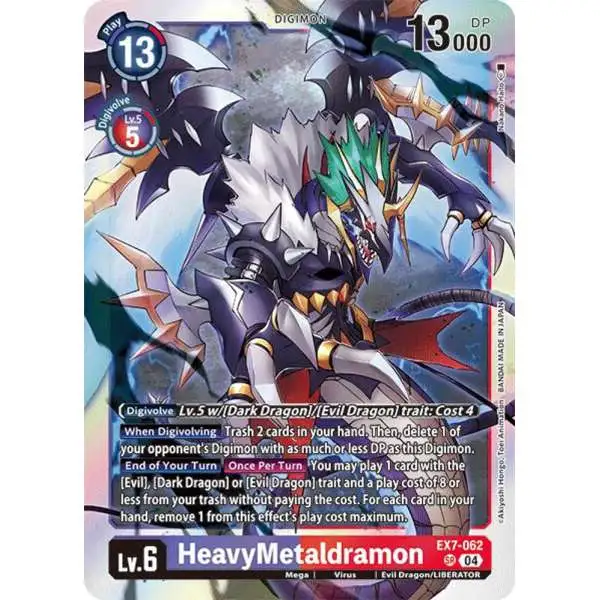 Digimon Trading Card Game Liberator Super Rare HeavyMetaldramon EX7-062