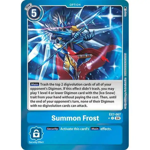 Digimon Trading Card Game Liberator Common FOIL Summon Frost EX7-067