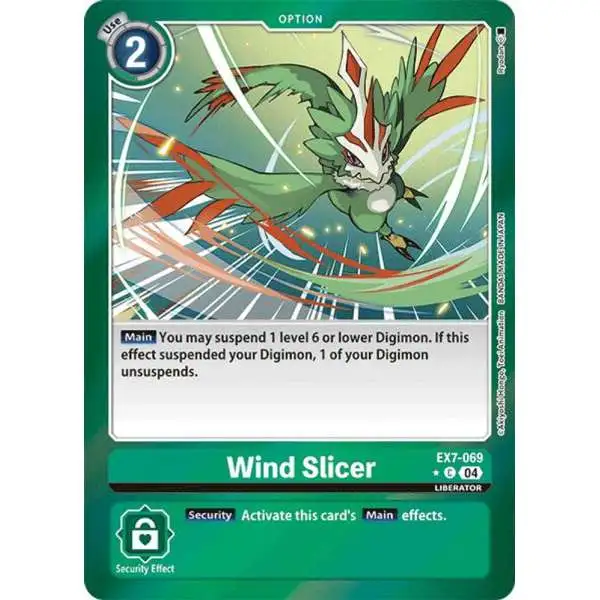 Digimon Trading Card Game Liberator Common FOIL Wind Slicer EX7-069
