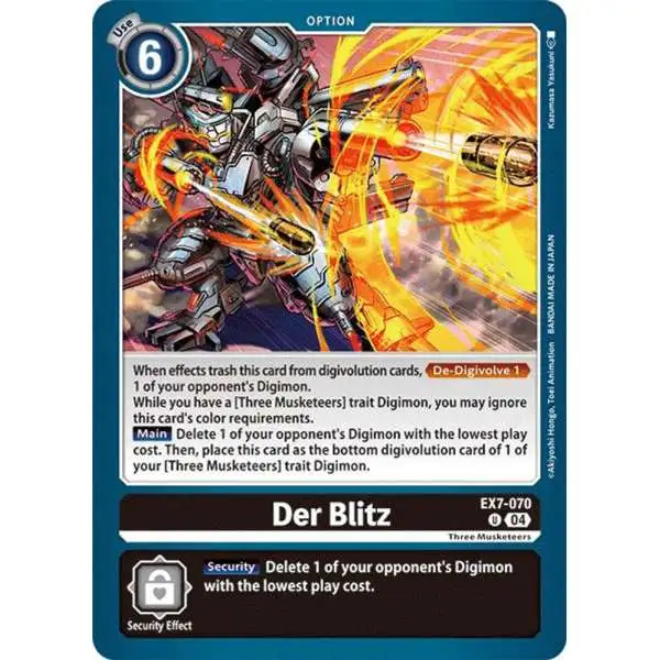Digimon Trading Card Game Liberator Uncommon Der Blitz EX7-070
