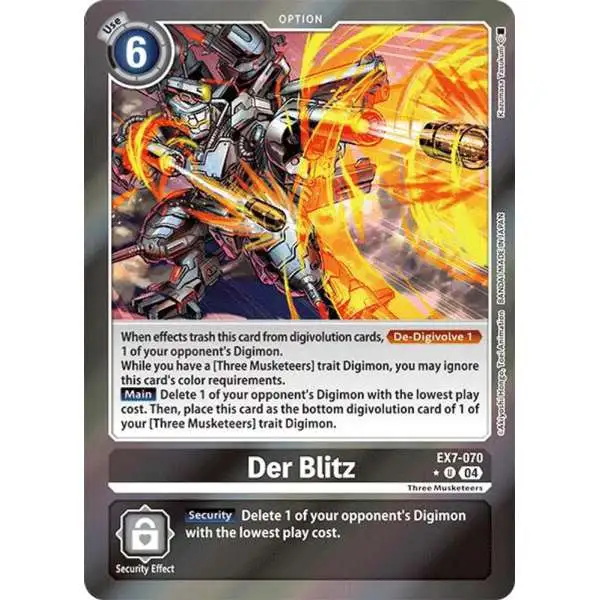 Digimon Trading Card Game Liberator Uncommon FOIL Der Blitz EX7-070