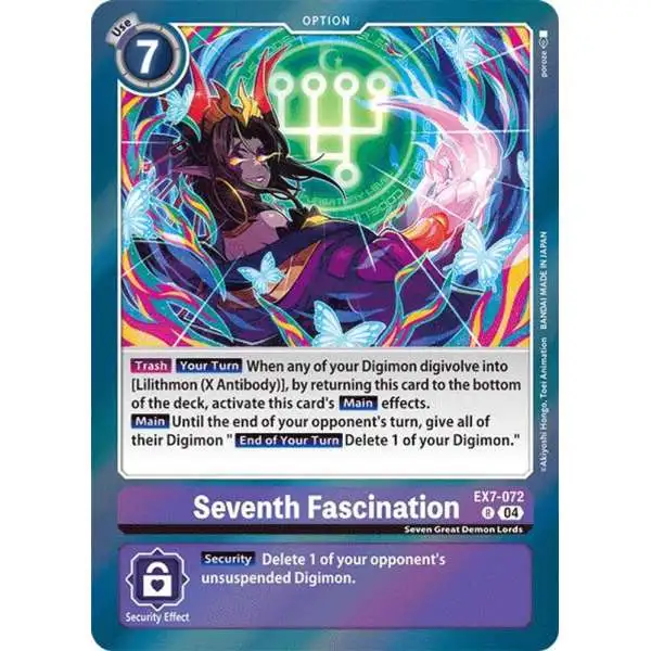 Digimon Trading Card Game Liberator Rare Seventh Fascination EX7-072
