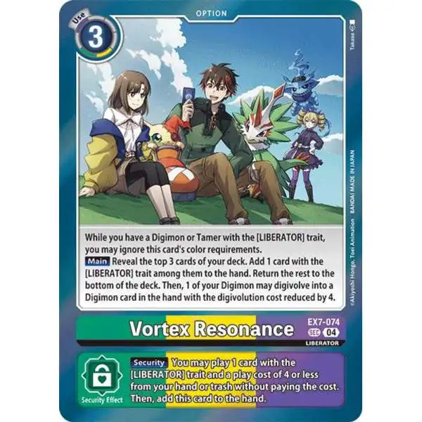 Digimon Trading Card Game Liberator Secret Rare Vortex Resonance EX7-074