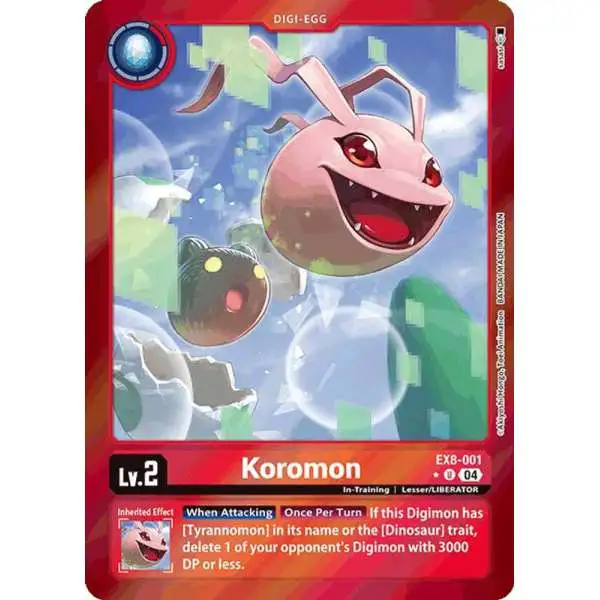 Digimon Trading Card Game Chain of Liberation Uncommon Koromon EX8-001 [Limited Foil]