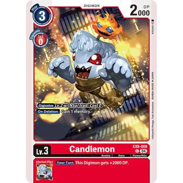 Digimon Trading Card Game Chain of Liberation Common Candlemon EX8-008