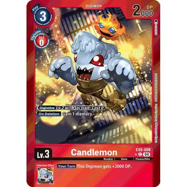 Digimon Trading Card Game Chain of Liberation Common Candlemon EX8-008 [Limited Foil]