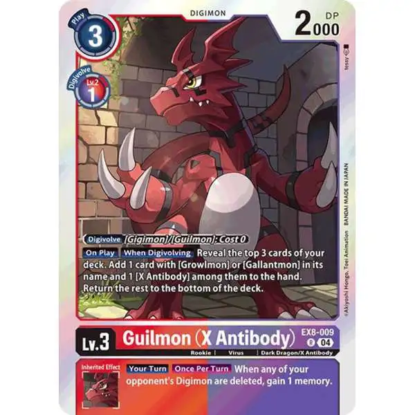 Digimon Trading Card Game Chain of Liberation Rare Guilmon (X Antibody) EX8-009
