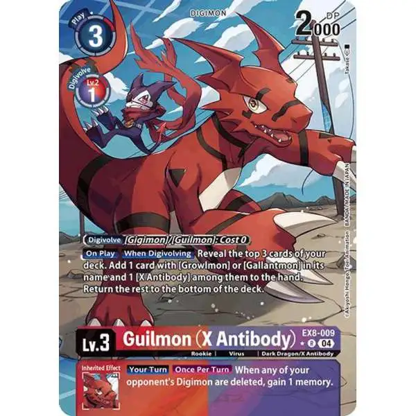 Digimon Trading Card Game Chain of Liberation Rare Guilmon (X Antibody) EX8-009 [Alternate Art]
