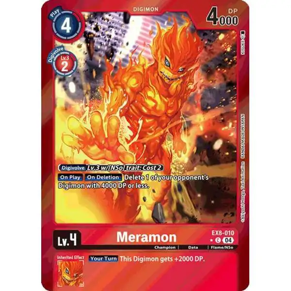 Digimon Trading Card Game Chain of Liberation Common Meramon EX8-010 [Limited Foil]