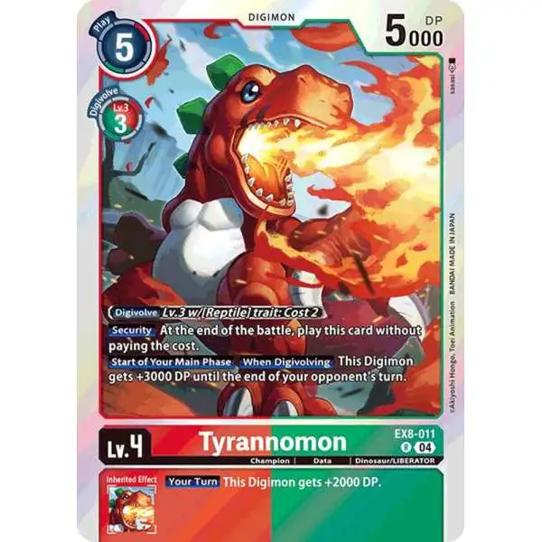 Digimon Trading Card Game Chain of Liberation Rare Tyrannomon EX8-011