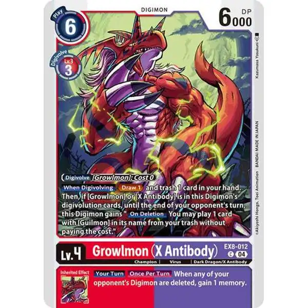 Digimon Trading Card Game Chain of Liberation Common Grolwmon (X Antibody) EX8-012
