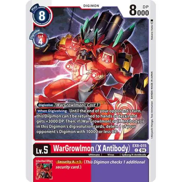 Digimon Trading Card Game Chain of Liberation Common WarGrowlmon (X Antibody) EX8-015