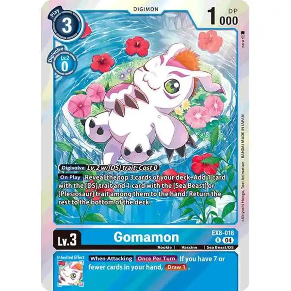 Digimon Trading Card Game Chain of Liberation Rare Gomamon EX8-018