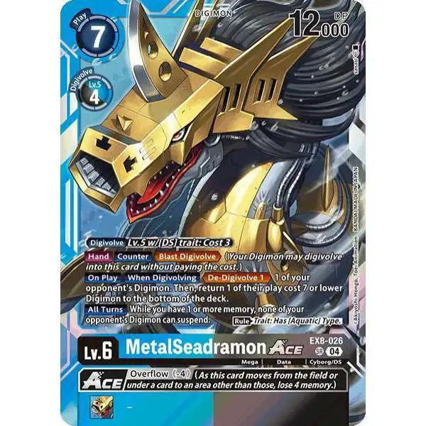 Digimon Trading Card Game Chain of Liberation Super Rare MetalSeadramon ACE EX8-026 [Lightly Played]
