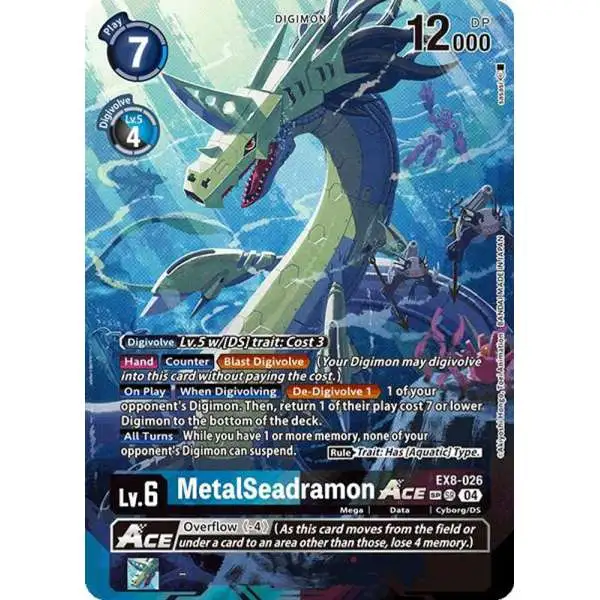 Digimon Trading Card Game Chain of Liberation Super Rare MetalSeadramon ACE EX8-026 [Textured]