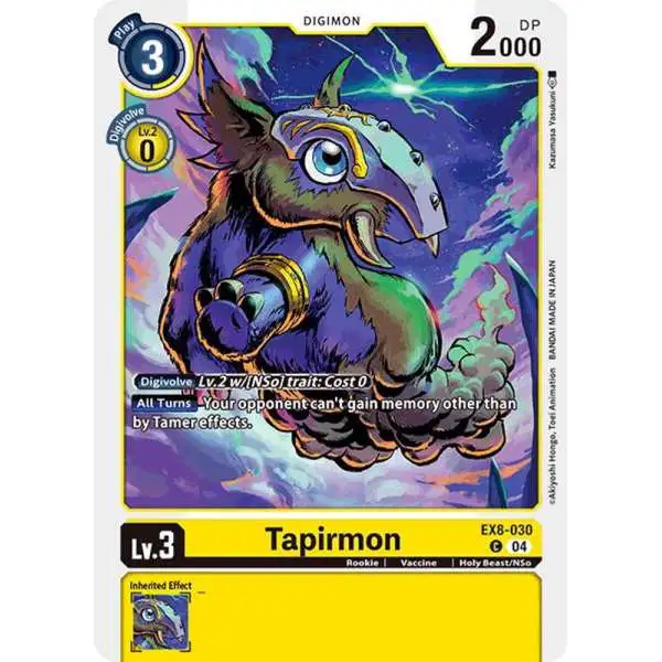 Digimon Trading Card Game Chain of Liberation Common Tapirmon EX8-030