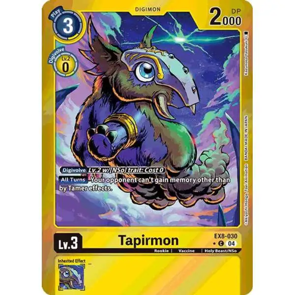 Digimon Trading Card Game Chain of Liberation Common Tapirmon EX8-030 [Limited Foil]