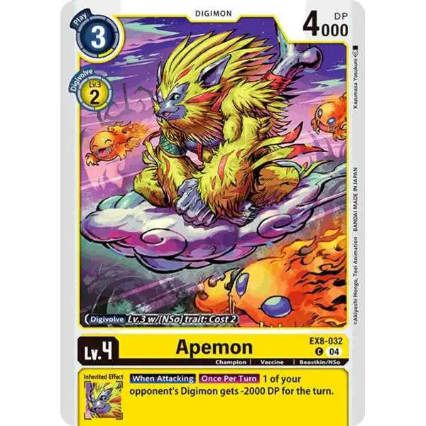 Digimon Trading Card Game Chain of Liberation Common Apemon EX8-032