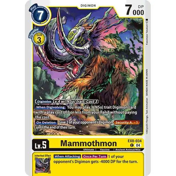 Digimon Trading Card Game Chain of Liberation Common Mammothmon EX8-034