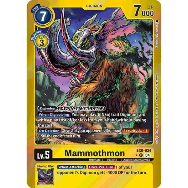 Digimon Trading Card Game Chain of Liberation Common Mammothmon EX8-034 [Limited Foil]